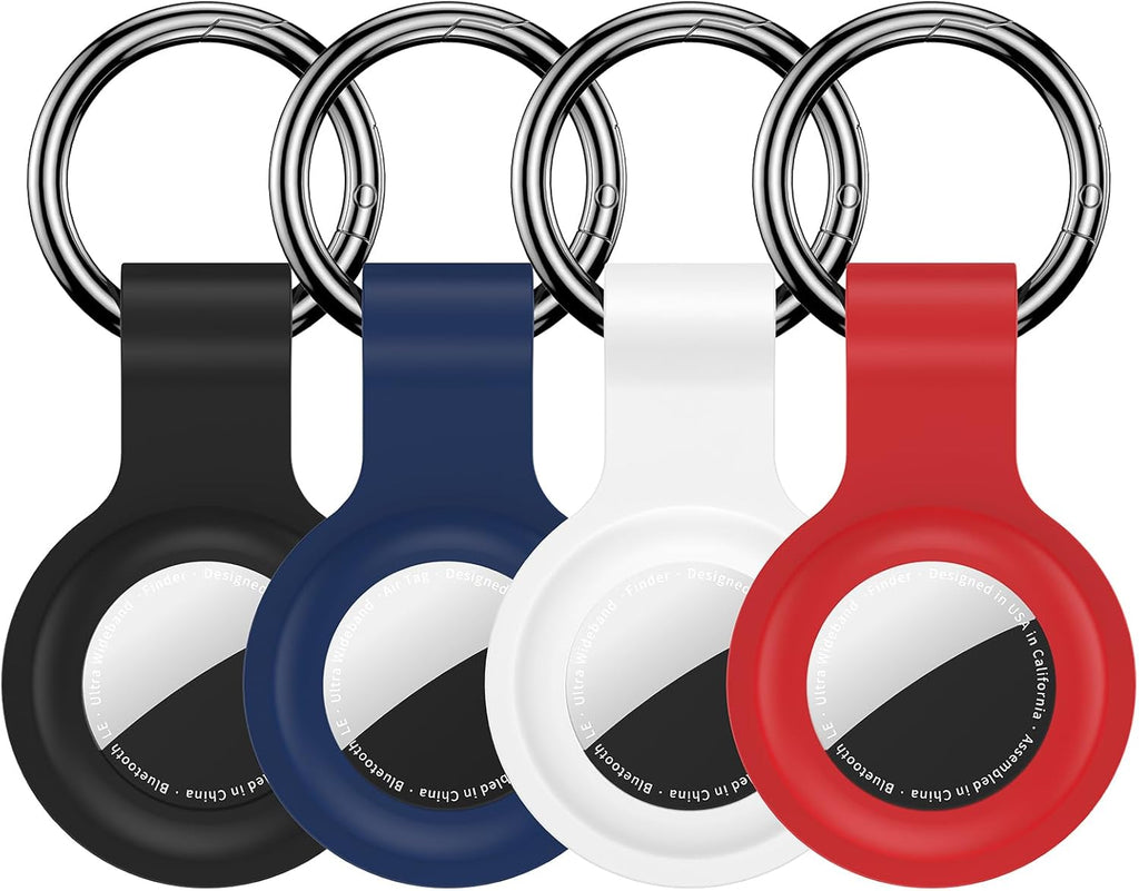 4 Pack Silicone Airtag Holder Keychain for Airtag 1St & 2Nd Gen