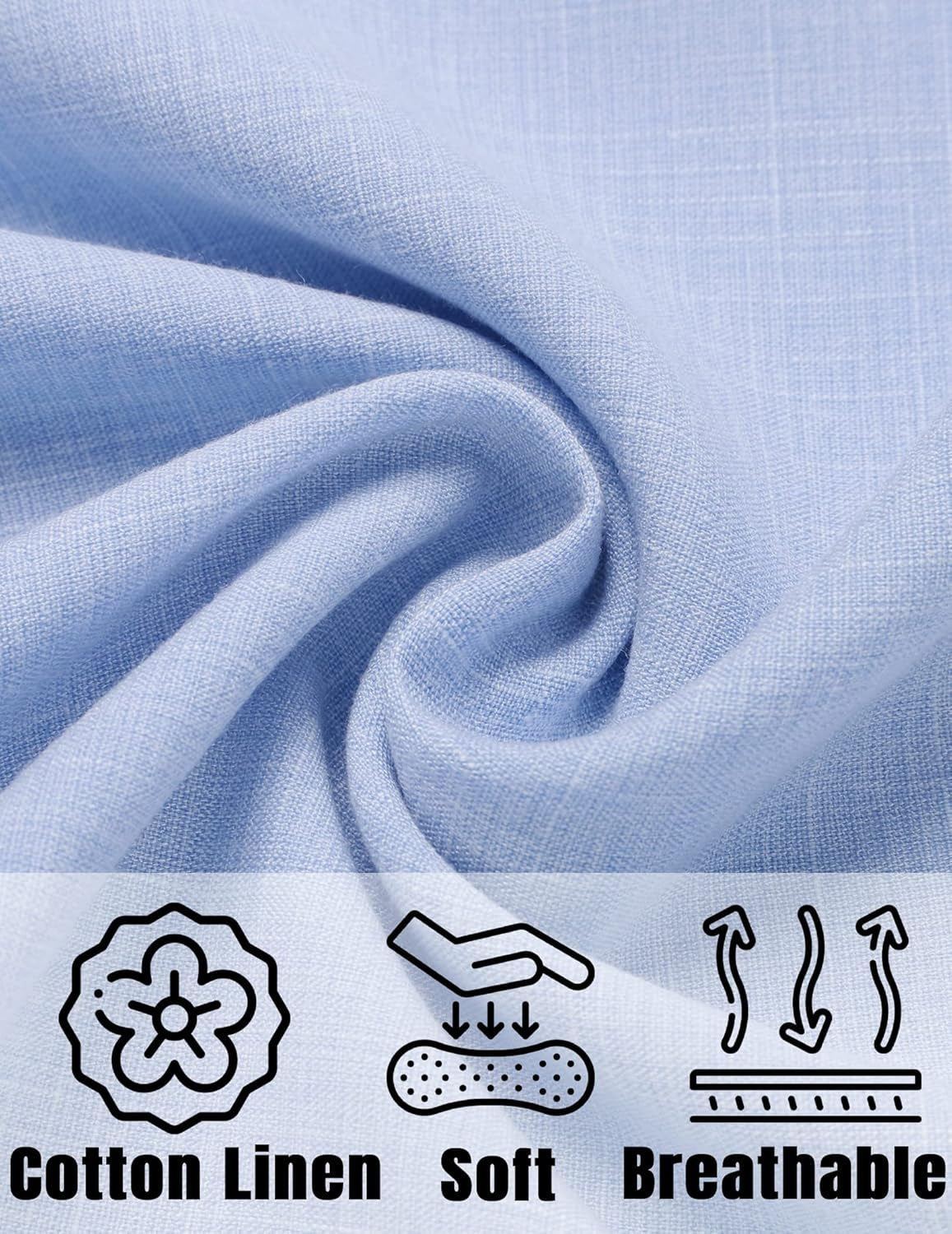 Men'S Linen Shirts Short Sleeve Casual Shirts Button down Shirt for Men Beach Summer Wedding Shirt