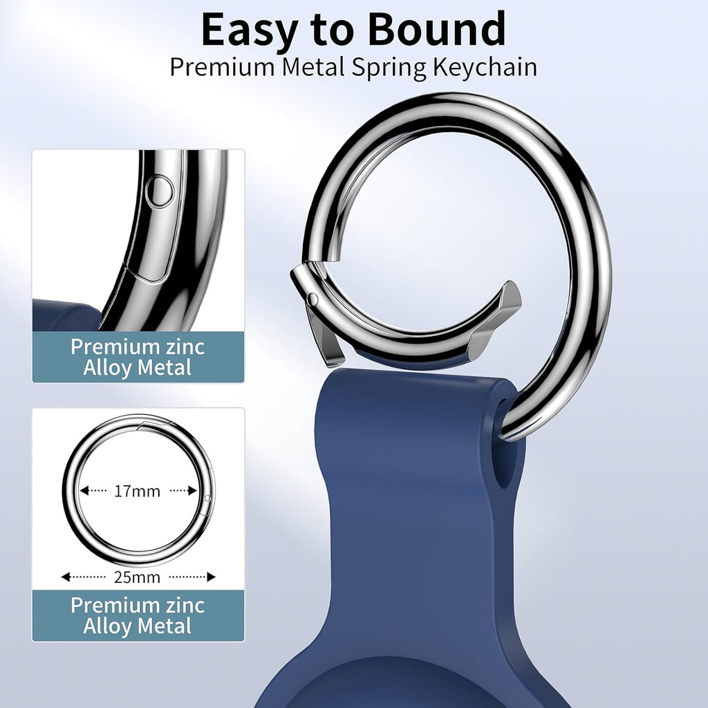 4 Pack Silicone Airtag Holder Keychain for Airtag 1St & 2Nd Gen