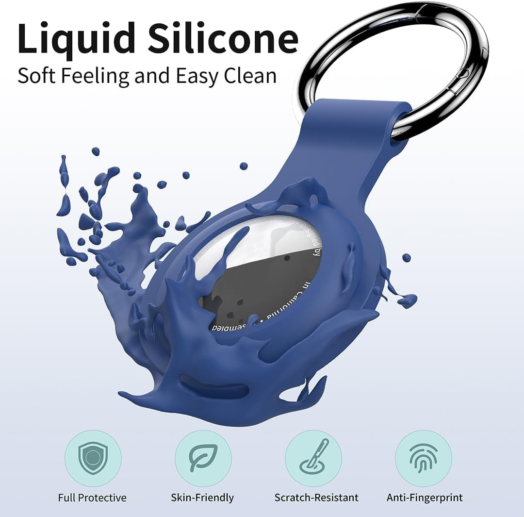 4 Pack Silicone Airtag Holder Keychain for Airtag 1St & 2Nd Gen
