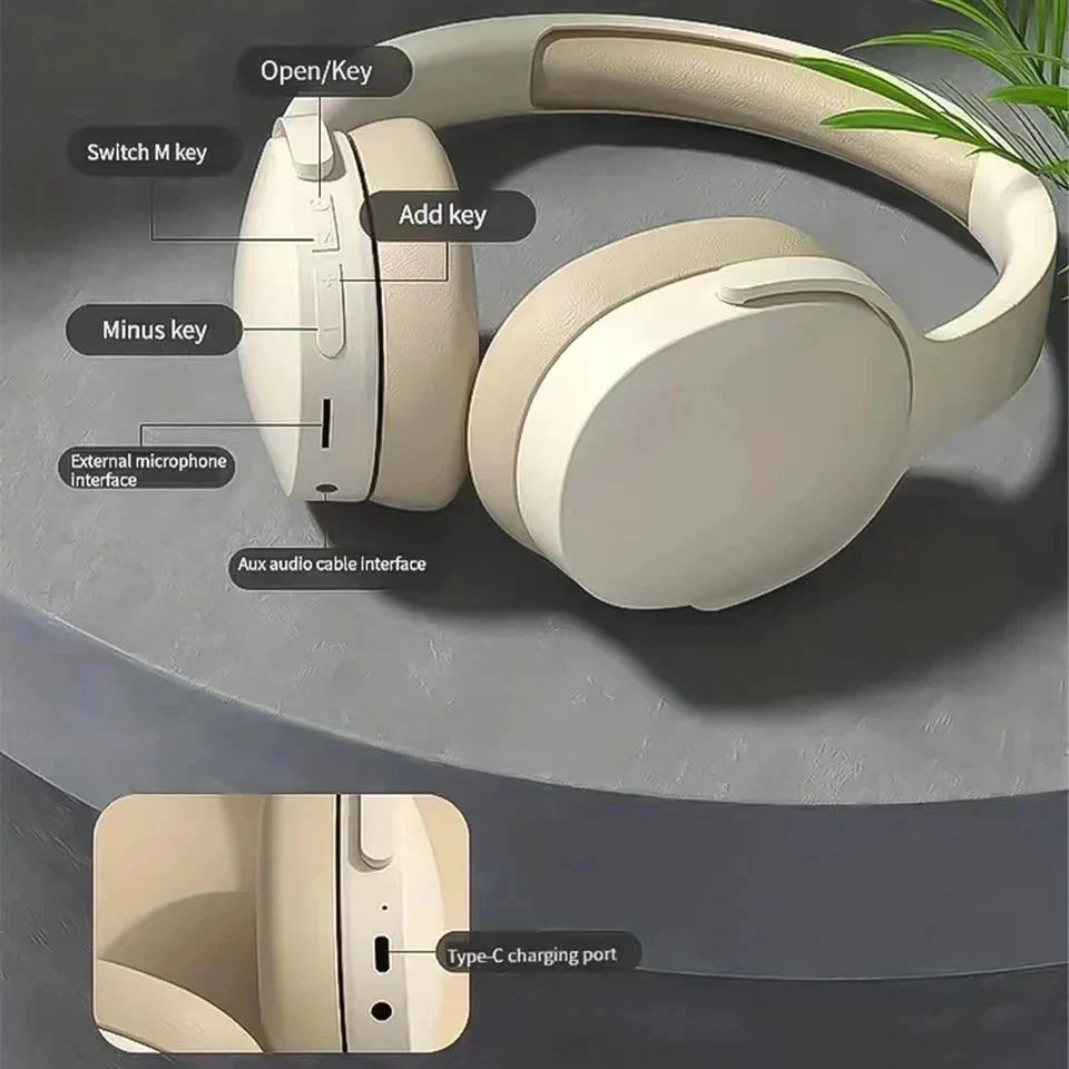 #P2961 Wireless Bluetooth 5.3 Headphones over Ear Hifi Stereo Headset True Sports with Earphones TF/AUX Music Player with HD Mic