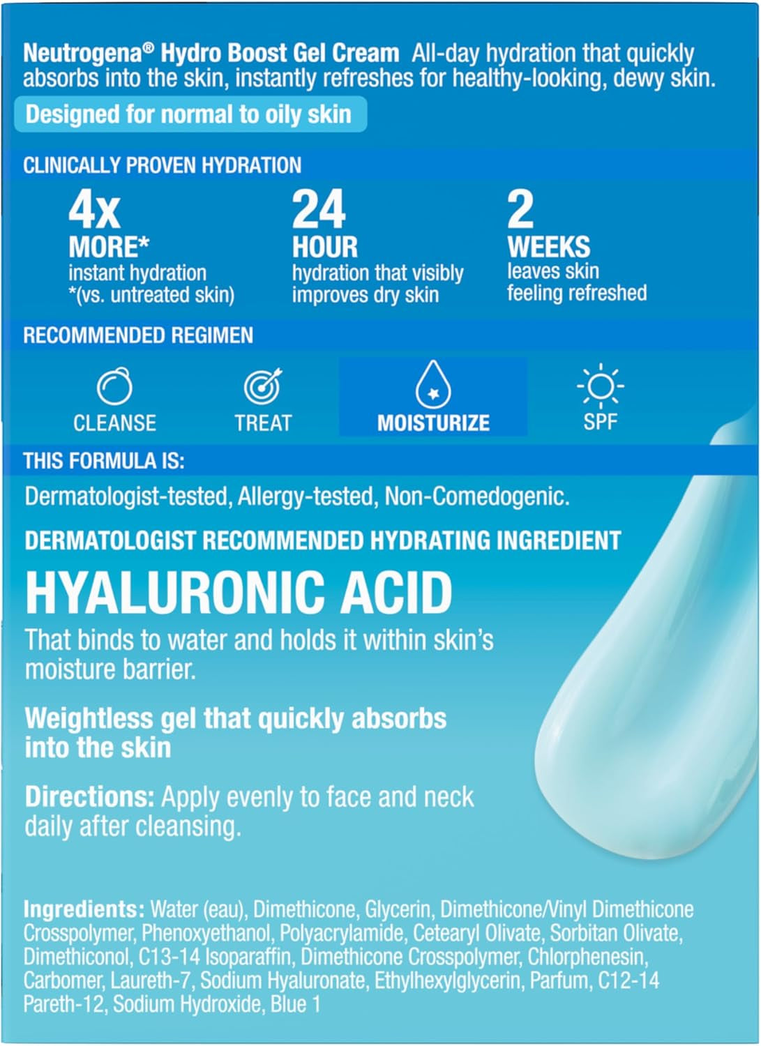 Hydro Boost Gel Cream Face Moisturizer, 47Ml